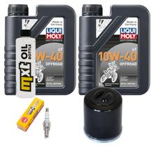 Kit d'inspection 2L 10W-40 + filtre à huile + 1x bougie pour Derbi Rambla 125 ccm
