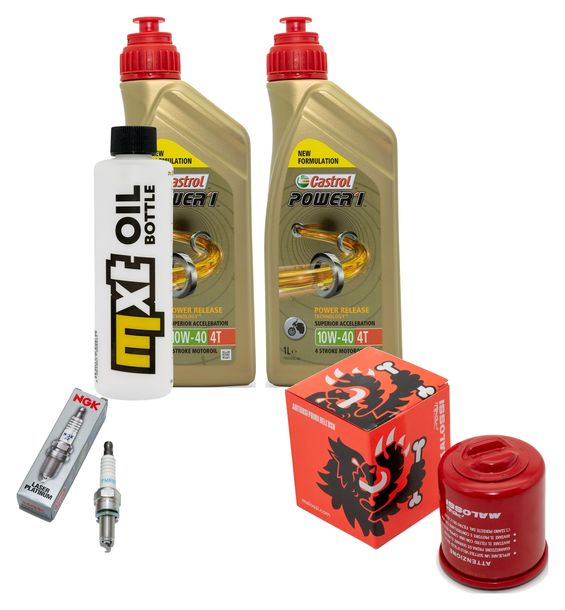 Kit d'inspection 2L 10W-40 + filtre à huile + 1x bougie pour Derbi Rambla 250 ccm