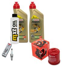 Kit d'inspection 2L 10W-40 + filtre à huile + 1x bougie pour Derbi Rambla 250 ccm
