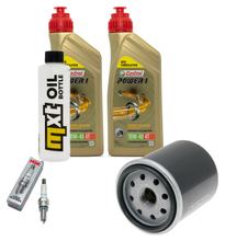 Kit d'inspection 2L 10W-40 + filtre à huile + 1x bougie pour Derbi Rambla 250 ccm