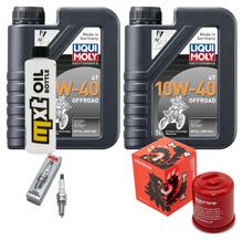 Kit d'inspection 2L 10W-40 + filtre à huile + 1x bougie pour Derbi Rambla 250 ccm