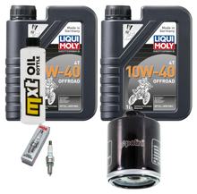 Kit d'inspection 2L 10W-40 + filtre à huile + 1x bougie pour Derbi Rambla 250 ccm
