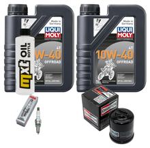 Kit d'inspection 2L 10W-40 + filtre à huile + 1x bougie pour Derbi Rambla 250 ccm