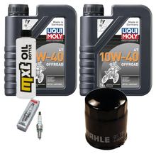 Kit d'inspection 2L 10W-40 + filtre à huile + 1x bougie pour Derbi Rambla 250 ccm
