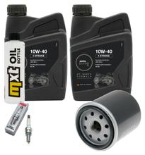 Kit d'inspection 2L 10W-40 + filtre à huile + 1x bougie pour Derbi Rambla 250 ccm