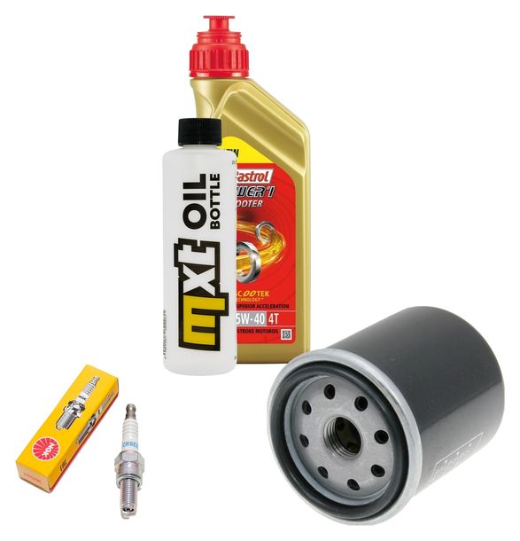 Inspektionspaket 1L 5W-40 + Ölfilter + 1x Zündkerze für Gilera DNA 125 ccm