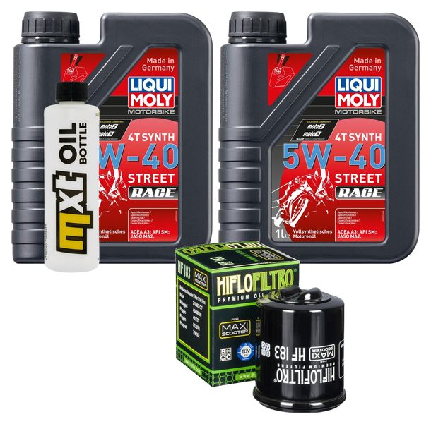 Inspektionspaket 2L 5W-40 + Ölfilter + 1x Zündkerze für Gilera Nexus 125 / 300 ccm