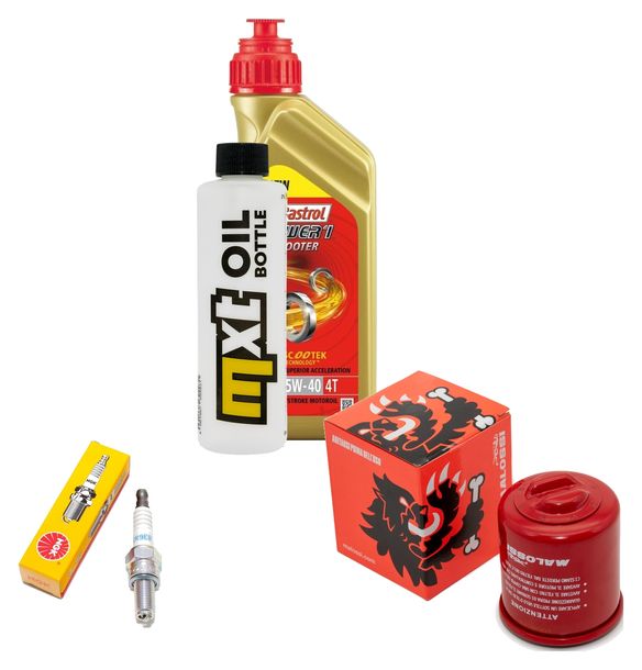Inspektionspaket 1L 5W-40 + Ölfilter + 1x Zündkerze für Gilera Runner VX 125 ccm