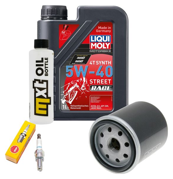 Inspektionspaket 1L 5W-40 + Ölfilter + 1x Zündkerze für Gilera DNA 180 ccm