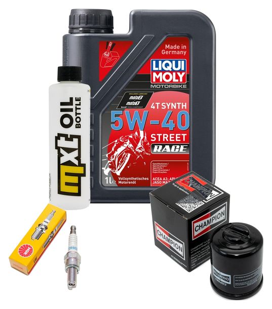 Inspektionspaket 1L 5W-40 + Ölfilter + 1x Zündkerze für Gilera Runner VXR VX 125 / 200 ccm