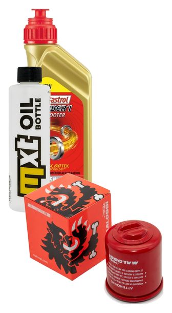 Pacchetto di ispezione 1L 5W-40 + filtro olio + 1x candela per Gilera Runner VXR VX 125 / 200 ccm