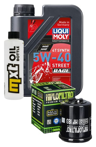 Inspection package 1L 5W-40 + oil filter + 1x spark plug for Gilera Runner VXR ST 200 ccm