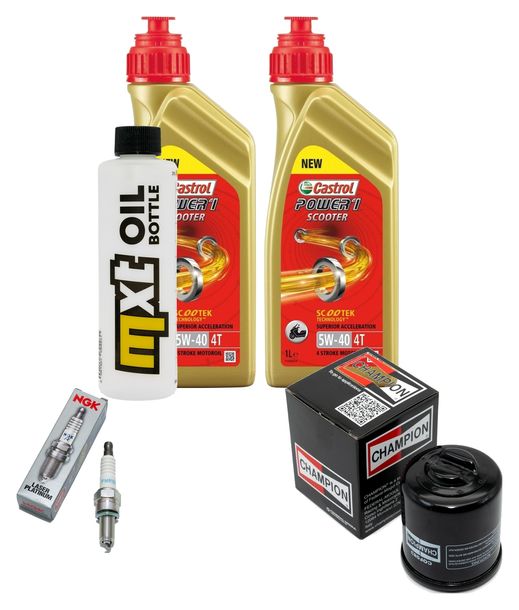 Inspektionspaket 2L 5W-40 + Ölfilter + 1x Zündkerze für Gilera Nexus 250 ccm