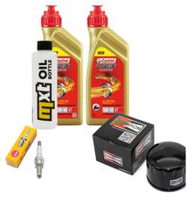 Inspektionspaket 2L 5W-40 + Ölfilter + 1x Zündkerze für Piaggio X8 X Evo, Gilera Fuoco Beverly MP3 LT 400 / 500 ccm