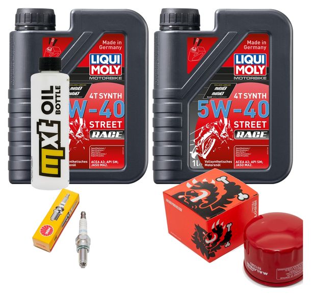 Inspektionspaket 2L 5W-40 + Ölfilter + 1x Zündkerze für Gilera Nexus SP 500 ccm