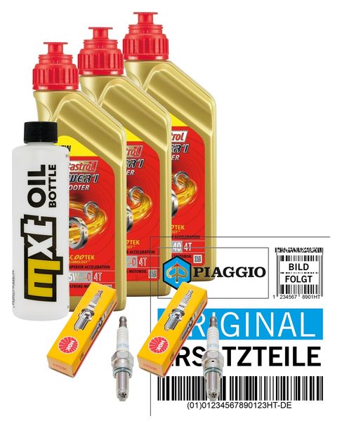 Paquete de inspección 3L 5W-40 + filtro de aceite + 2 bujías para Gilera GP 800 ccm
