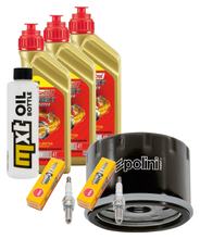 Kit d'inspection 3L 5W-40 + filtre à huile + 2 bougies pour Gilera GP 800 ccm