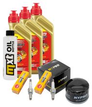 Kit d'inspection 3L 5W-40 + filtre à huile + 2 bougies pour Gilera GP 800 ccm