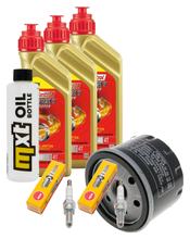Kit d'inspection 3L 5W-40 + filtre à huile + 2 bougies pour Gilera GP 800 ccm