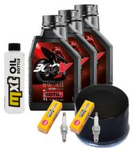 Kit d'inspection 3L 5W-40 + filtre à huile + 2 bougies pour Gilera GP 800 ccm
