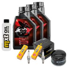Kit d'inspection 3L 5W-40 + filtre à huile + 2 bougies pour Gilera GP 800 ccm