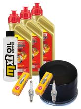 Paquete de inspección 3L 5W-40 + filtro de aceite + 2 bujías para Gilera GP 800 ccm