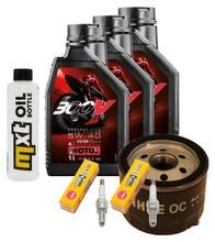 Kit d'inspection 3L 5W-40 + filtre à huile + 2 bougies pour Gilera GP 800 ccm