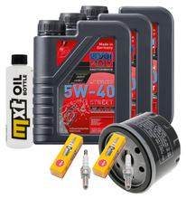 Paquete de inspección 3L 5W-40 + filtro de aceite + 2 bujías para Gilera GP 800 ccm