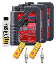 Kit d'inspection 3L 5W-40 + filtre à huile + 2 bougies pour Gilera GP 800 ccm