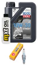 Paquete de inspección 1L 10W-30 + filtro de aceite + 1x bujía para Honda SCV Lead SH S-Wing FES Pantheon PS i 100 - 150 ccm Año 2005 - 2009