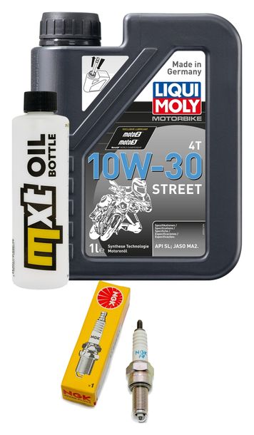 Inspektionspaket 1L 10W-30 + Ölfilter + 1x Zündkerze für Honda Wave i 110 ccm