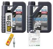 Pacchetto di ispezione 2L 10W-30 + filtro olio + 1x candela per Honda NSS A Forza 300 ccm