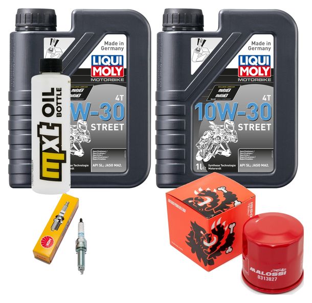 Inspektionspaket 2L 10W-30 + Ölfilter + 1x Zündkerze für Honda SH i 300 ccm Bj. 2011