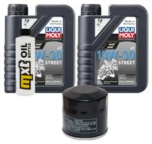 Kit d'inspection 2L 10W-30 + filtre à huile + 1x bougie d'allumage pour Honda SH i 300 ccm Année 2011