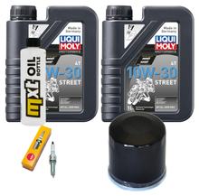Kit d'inspection 2L 10W-30 + filtre à huile + 1x bougie d'allumage pour Honda SH i 300 ccm Année 2011