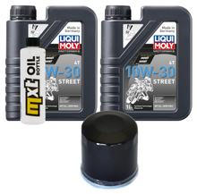 Kit d'inspection 2L 10W-30 + filtre à huile + 1x bougie d'allumage pour Honda SH i 300 ccm Année 2011
