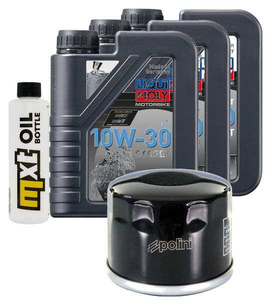 Pacchetto di ispezione 3L 10W-30 + filtro olio + 2x candela per Honda FJS Silver-Wing 400 ccm