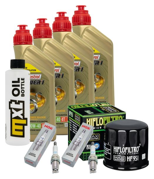 Kit d'inspection 4L 10W-40 + filtre à huile + 2 bougies pour Honda NC D Integra 700 ccm