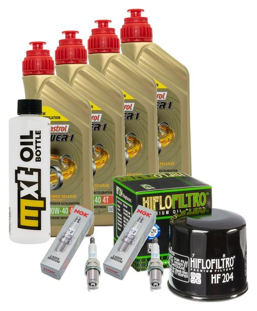 Inspektionspaket 4L 10W-40 + Ölfilter + 2x Zündkerze für Honda NC D Integra 750 ccm