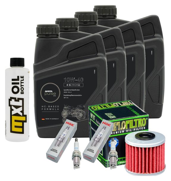 Inspektionspaket 4L 10W-40 + Ölfilter + 2x Zündkerze für Honda NC D Integra 750 ccm