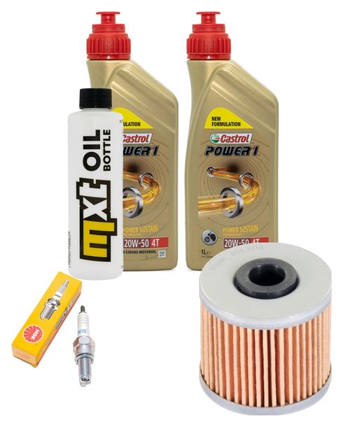 Inspektionspaket 2L 20W-50 + Ölfilter + 1x Zündkerze für Kawasaki J SE 300 ccm