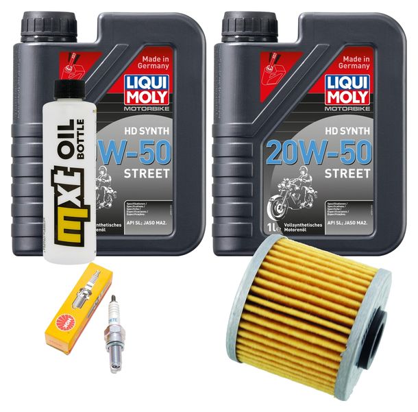 Inspektionspaket 2L 20W-50 + Ölfilter + 1x Zündkerze für Kawasaki J SE 300 ccm