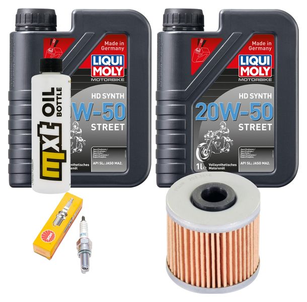 Inspektionspaket 2L 20W-50 + Ölfilter + 1x Zündkerze für Kawasaki J SE 300 ccm