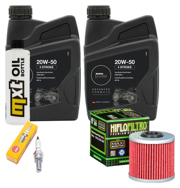 Inspektionspaket 2L 20W-50 + Ölfilter + 1x Zündkerze für Kawasaki J SE 300 ccm