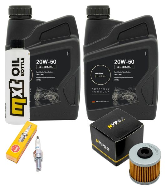 Inspektionspaket 2L 20W-50 + Ölfilter + 1x Zündkerze für Kawasaki J SE 300 ccm