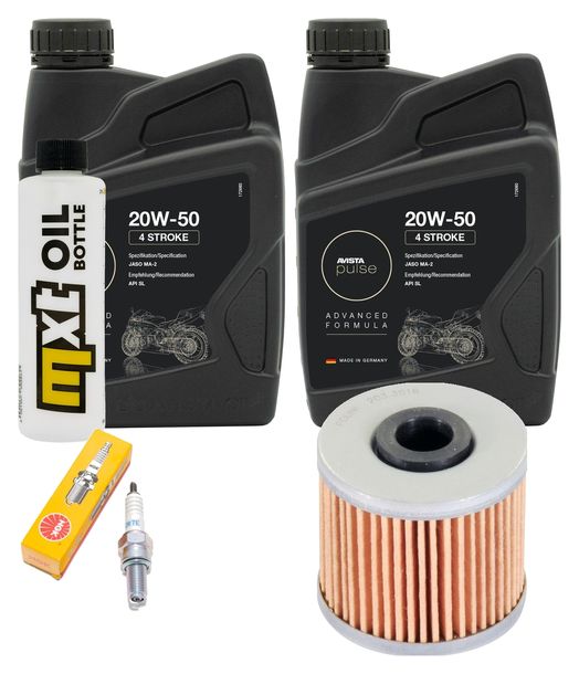 Inspektionspaket 2L 20W-50 + Ölfilter + 1x Zündkerze für Kawasaki J SE 300 ccm