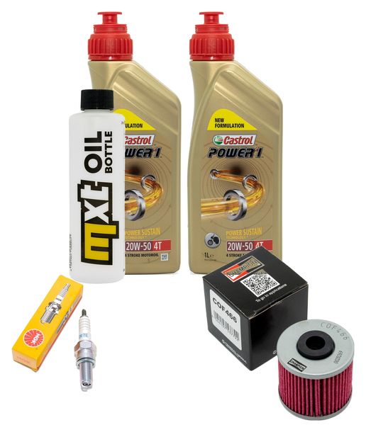 Inspektionspaket 2L 20W-50 + Ölfilter + 1x Zündkerze für Kawasaki J SE 300 ccm