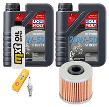 Inspectiepakket 2L 20W-50 + Oliefilter + 1x Bougie voor Kawasaki J SE 300 ccm