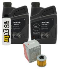 Pacote de Inspeção 2L 20W-50 + Filtro de Óleo + 1x Vela de Ignição para Kawasaki J SE 300 ccm