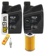 Pacote de Inspeção 2L 20W-50 + Filtro de Óleo + 1x Vela de Ignição para Kymco Dink 125 ccm